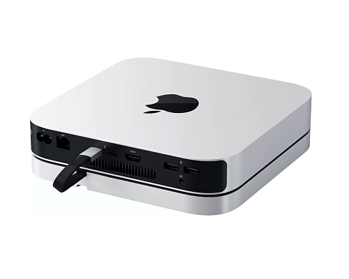 Адаптер Satechi Mac Mini Stand & Hub для Mac Mini, серебристый